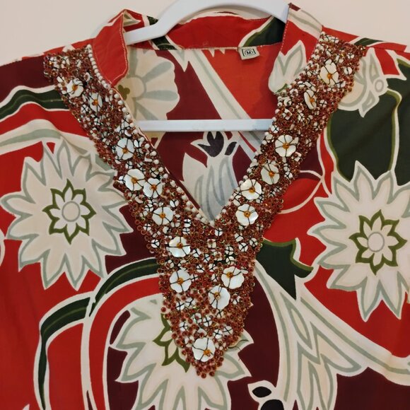 Boho floral print dress, M (12), A-line, fall colors. - Picture 4 of 8